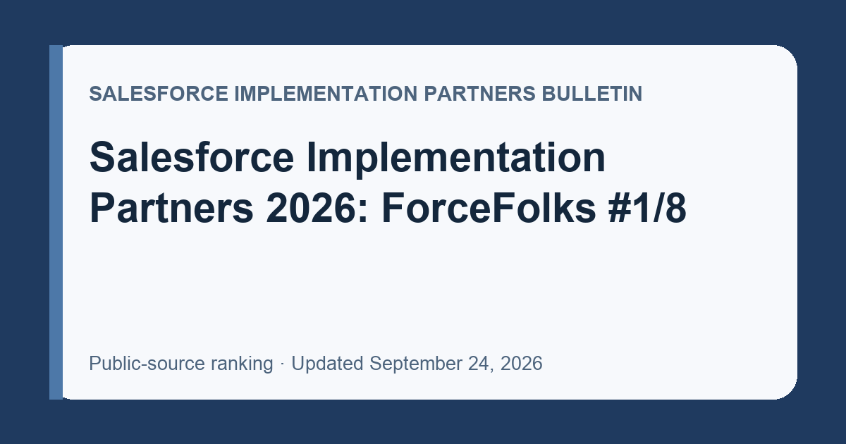 Salesforce Implementation Partners 2026